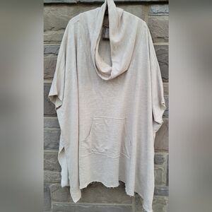 Anthropologie Dolan Cream Oversize Cowl Neck Poncho Large